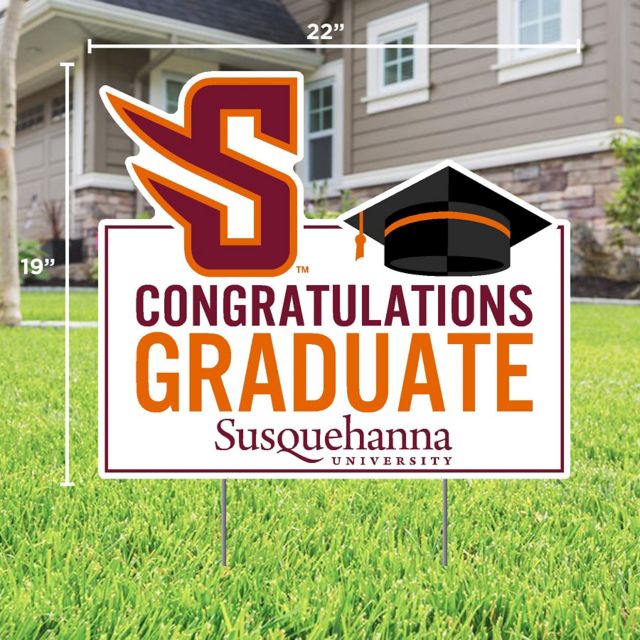 Susquehanna University Grad Lawn Sign with Stakes