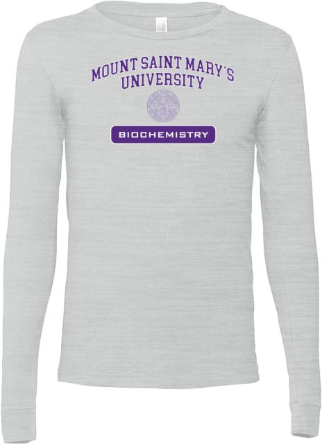 Mount Saint Marys Bella + Canvas Ash Jersey Cotton Long Sleeve T Shirt MSMU Biochemistry - ONLINE ONLY
