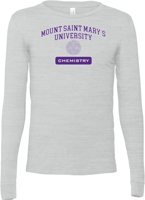 Mount Saint Marys Bella + Canvas Ash Jersey Cotton Long Sleeve T Shirt MSMU Chemistry - ONLINE ONLY
