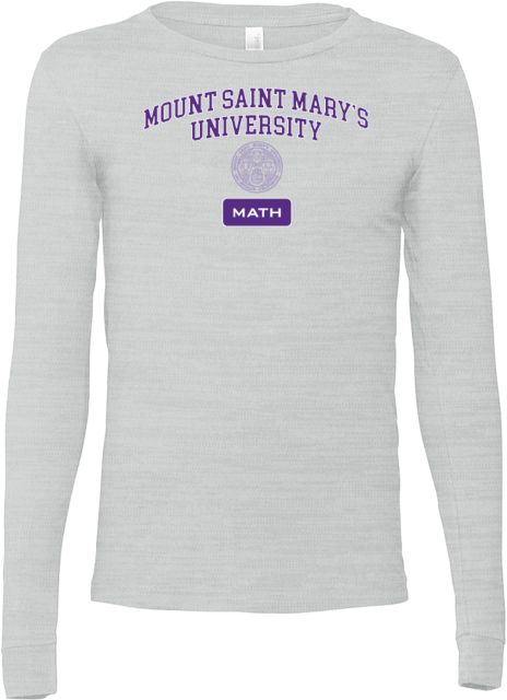 Mount Saint Marys Bella + Canvas Ash Jersey Cotton Long Sleeve T Shirt MSMU Math - ONLINE ONLY