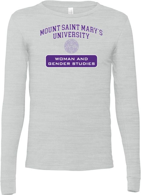Mount Saint Marys Bella + Canvas Ash Jersey Cotton Long Sleeve T Shirt MSMU Women and Gender Studies - ONLINE ONLY