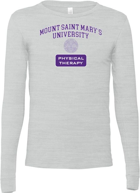 Mount Saint Marys Bella + Canvas Ash Jersey Cotton Long Sleeve T Shirt MSMU Physical Therapy - ONLINE ONLY