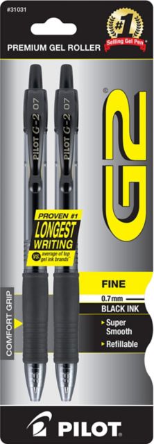 G2 Fine Point Pens, 10pk, with Bonus Acroball Pen, Black 