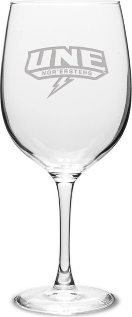 University of New England Nor'Easters 19 oz. Wine Glass