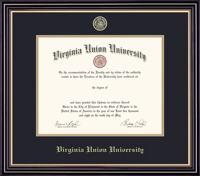 Virginia Union University 8.5'' x 11'' Prestige Diploma Frame