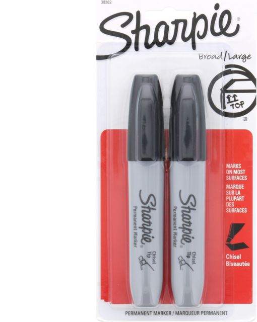 Sharpie® Chisel Tip Black Markers, 2ct.