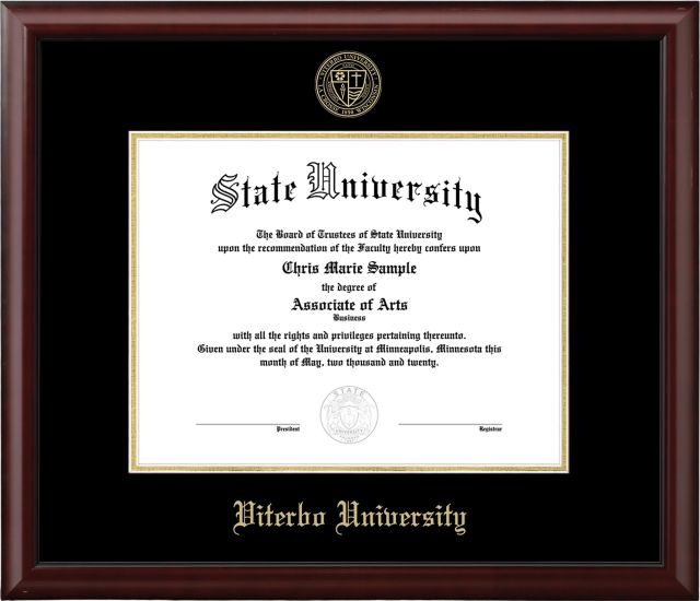 Viterbo University Meridian 7 x 9 Bachelor/Masters Mahogany Diploma Frame