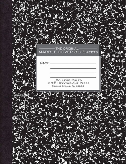 COMP BK 80SH 10x8 CM MARBL BLK