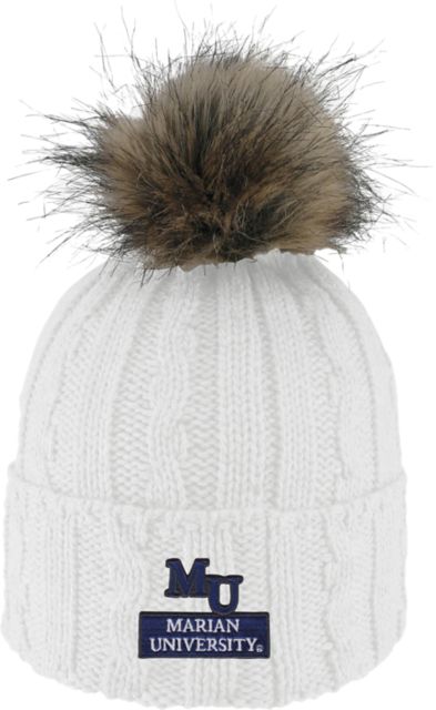 Marian University Women's Fur Pom Beanie