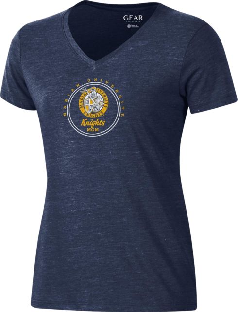 Marian University Knights Mom Women's V-Neck Short Sleeve T-Shirt