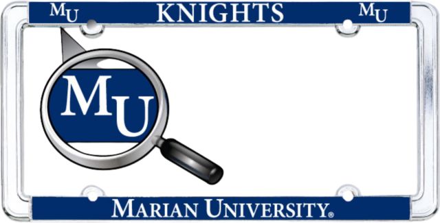 Marian University Knights Thin Dome License Plate Frame
