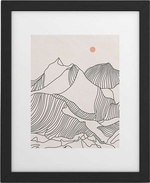 Mountain Line Series No 3 by Iveta Abolina Framed Art Print Modern Black