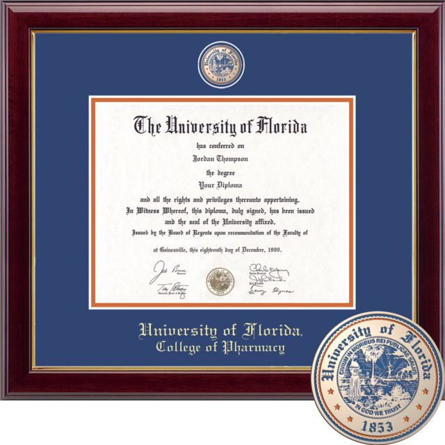 Church Hill Classics Masterpiece Diploma Frame. College of Pharmacy  - ONLINE ONLY