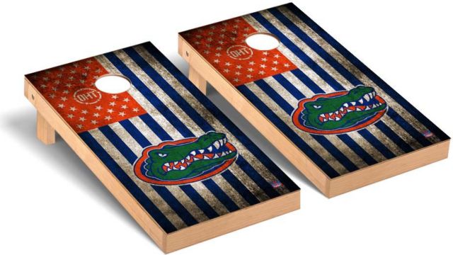 Florida Gators UF Regulation Cornhole Game Set Vintage Flag Version 
