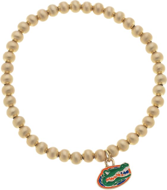 University of Florida Women's Florida Gators Ball Bead Stretch Bracelet in Shiny Gold