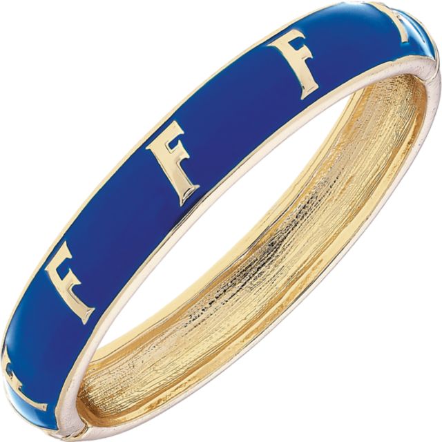 University of Florida Women's Florida Gators Sculpted Enamel Logo Hinge Bangle in Blue