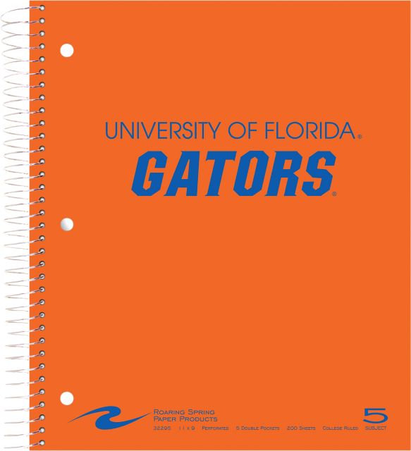 University of Florida 5 Subject Notebook 200-Sheet