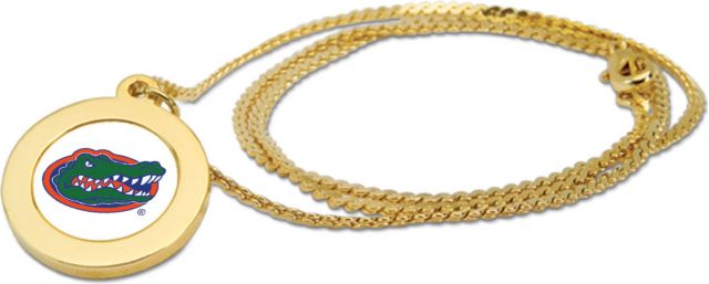 CSI Gold Pendant Necklace With Colored Medallian - ONLINE ONLY