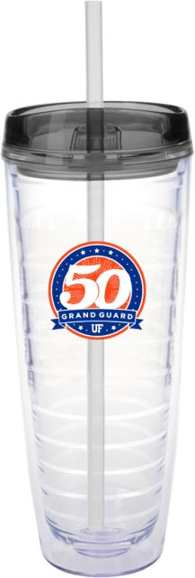 Florida Tritan Double Wall Tumbler w/Charcoal Top 26oz UF Grand Guard 50th Anniversary Seal - ONLINE ONLY