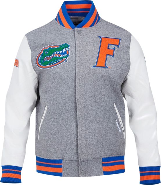 Pro Standard University of Florida Classic Rib Wool Varsity Jacket Heather Grey royal orange 3XL