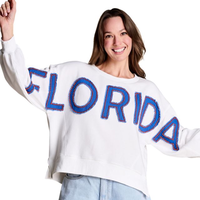 University of Florida Women's Distressed Crewneck Sweatshirt