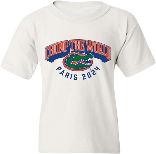 University of Florida Gators Chomp For Gold Paris 2024 Youth Short Sleeve T-Shirt