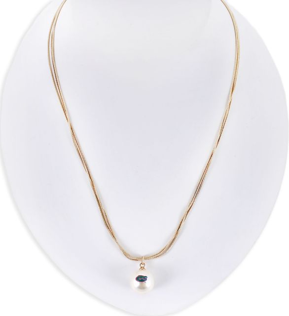 University of Florida Gold & Pearl Three Strand Necklace