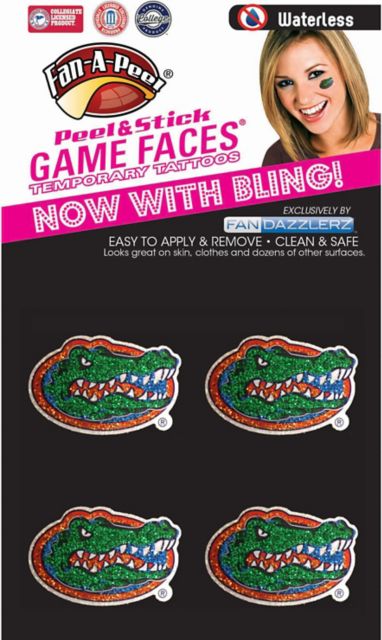 University of Florida 4-Pack Waterless Glitter Tattoo