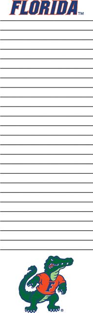 University of Florida 50 Sheet 2.75 in. x 8.5 in. To Do Note Pad