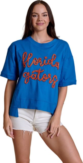 University of Florida Women's Glitter Script Boxy Top