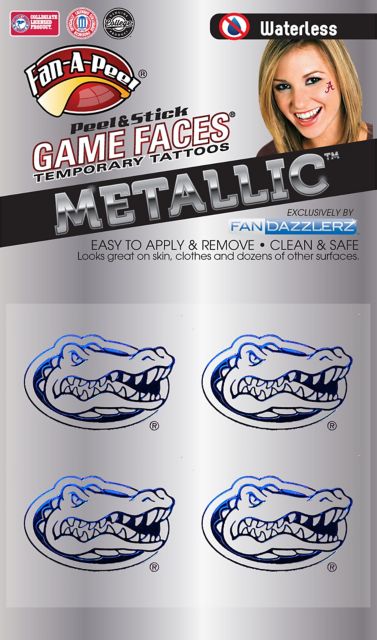University of Florida 4 Pack Peel & Stick Tattoo