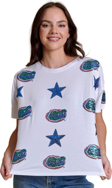 University of Florida Women's Sequin Boxy Short Sleeve T-Shirt