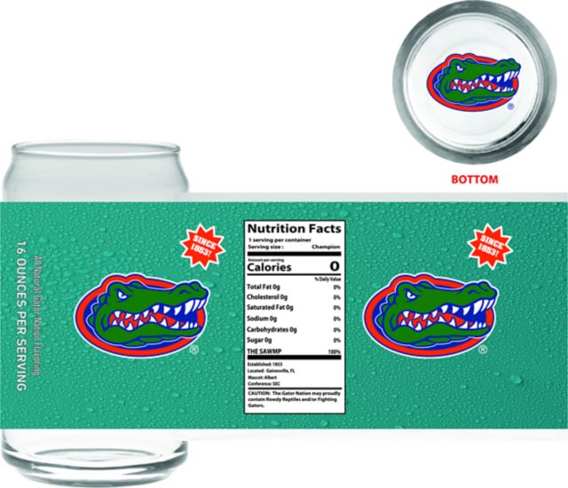University of Florida Gators 16 oz. Can Glass