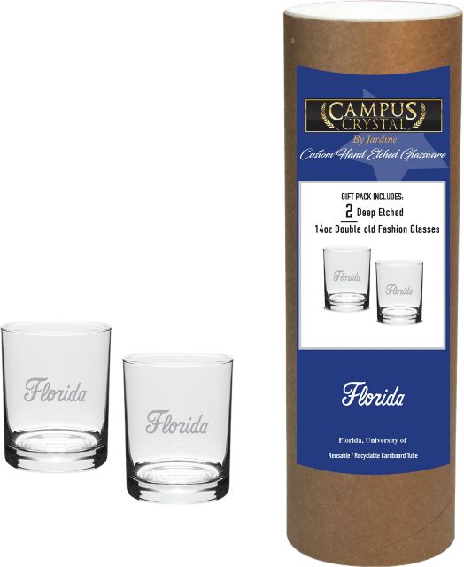 University of Florida 14 oz. Double Old Fashion Glass - Set of 2