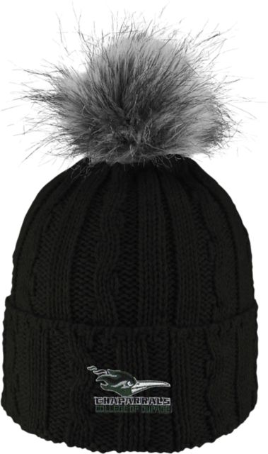 College of DuPage Women's Fur Pom Beanie