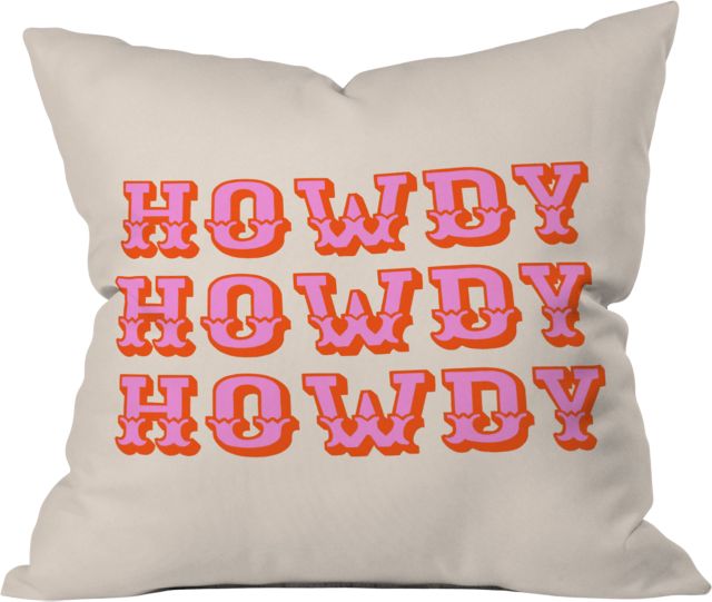 howdy howdy by Morgan Elise Sevart Indoor Throw Pillow 18" x 18"