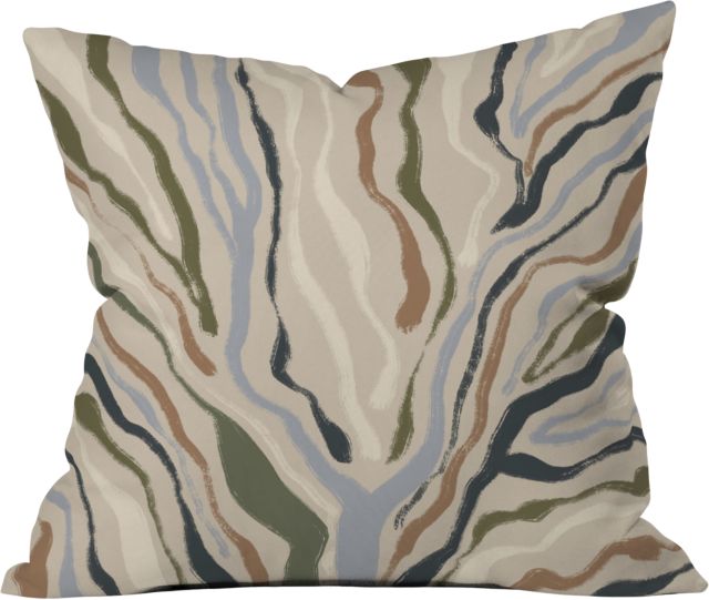Rivers Topographic Map by Alisa Galitsyna Indoor Throw Pillow 18" x 18"