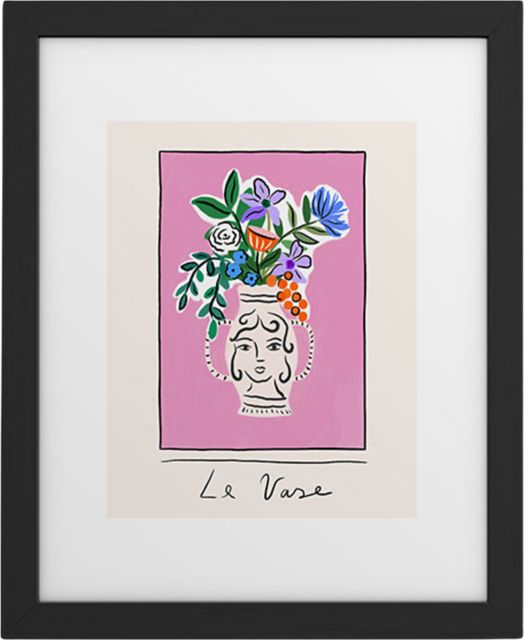 Le Vase by constanzaillustrates Framed Art Print Modern Black