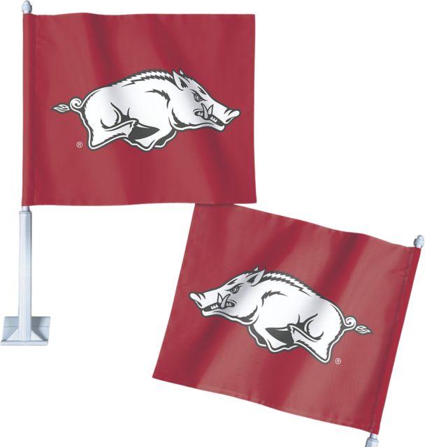 Arkansas Razorbacks Two Sided Car Flag