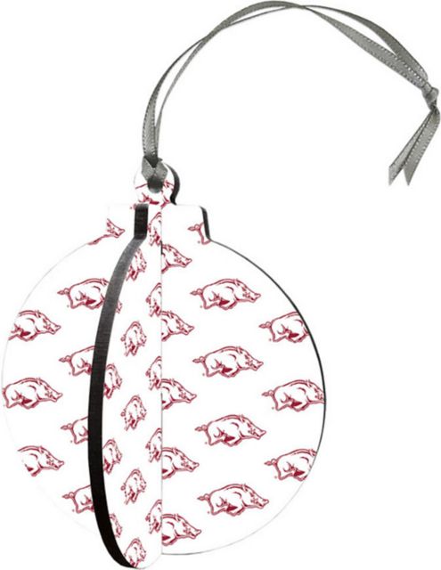 Arkansas Razorbacks 3D Round Ornament