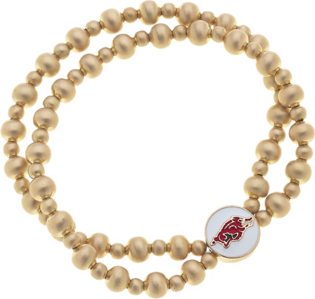 Arkansas Razorbacks Women's Arkansas Razorbacks 2-Row Ball Bead Stretch Bracelet