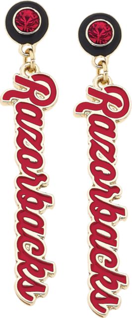 Arkansas Razorbacks Women's Arkansas Razorbacks Autograph Enamel Earrings in Cardinal
