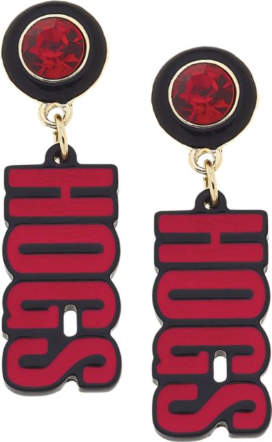 Arkansas Razorbacks Women's Arkansas Razorbacks Resin Block Letter Earrings in Cardinal