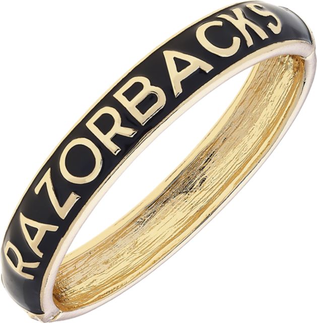 Arkansas Razorbacks Women's Arkansas Razorbacks Sculpted Enamel Hinge Bangle in Black