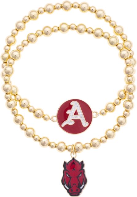 Arkansas Razorbacks Ball Bead Bracelet