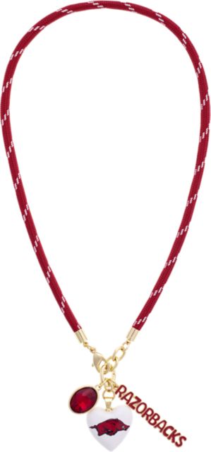Arkansas Razorbacks Heart Paracord Necklace
