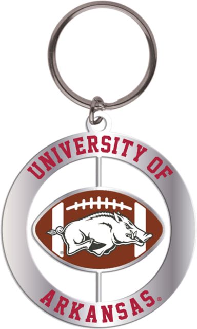 Arkansas Razorbacks Football Spinner Keychain University of Arkansas
