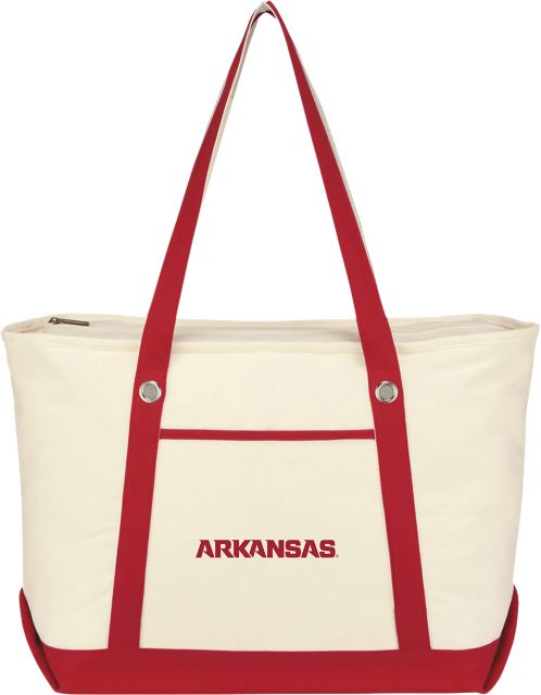 Arkansas Razorbacks Canvas Zipper Tote Bag
