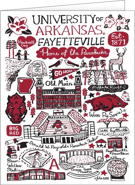 Arkansas Razorbacks 10 Pack Notecards