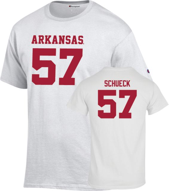 Arkansas Football T-Shirt Mason Schueck - 57 - ONLINE ONLY